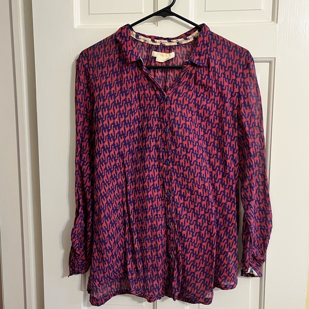Anthropologie hei hei thin button down shirt